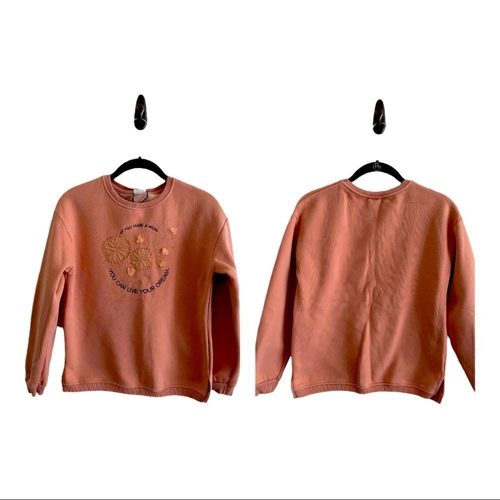 Zara Girls Sweatshirt - If You Make A Wish You Can Live Your Dream 11/12